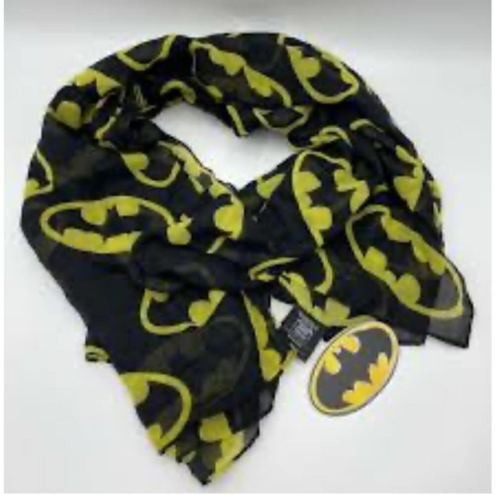 Xl scarf throw shawl batman bay logo yellow black bioworld